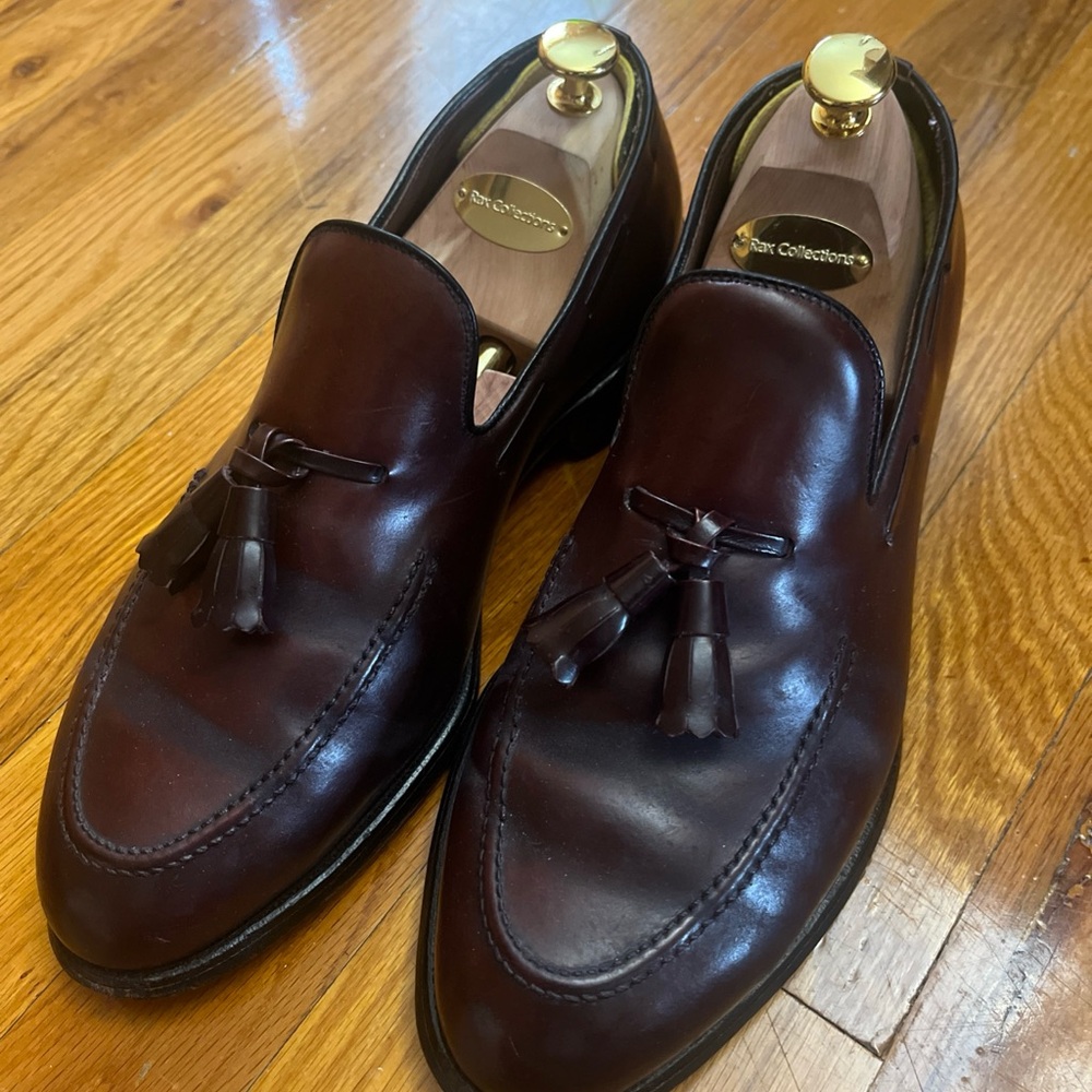 Allen Edmonds shell cordovan oxblood Tassel Loafers